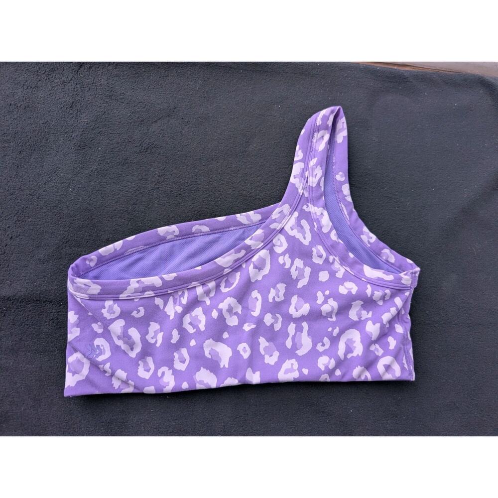 All in motion Asymmetrical sports bra Medium Purple Leopard Print - Picture 2 of 4